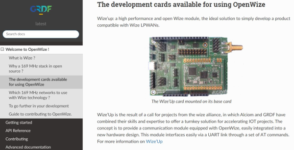 Screenshot Development cards available for using Open Wize